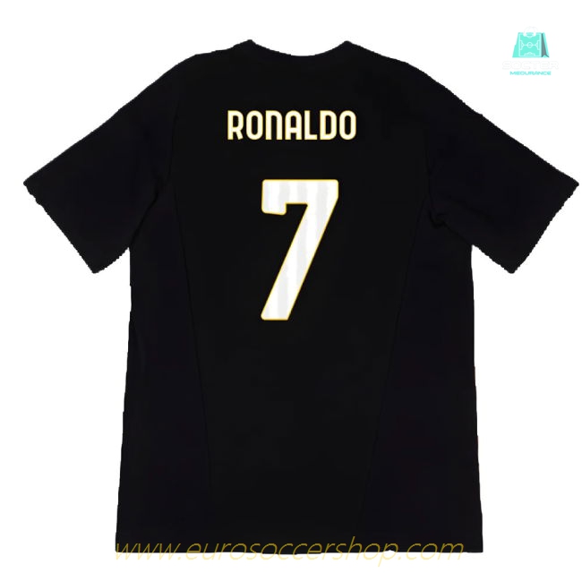 2023-2024 Juventus Cotton Tee (Black) (RONALDO 7)