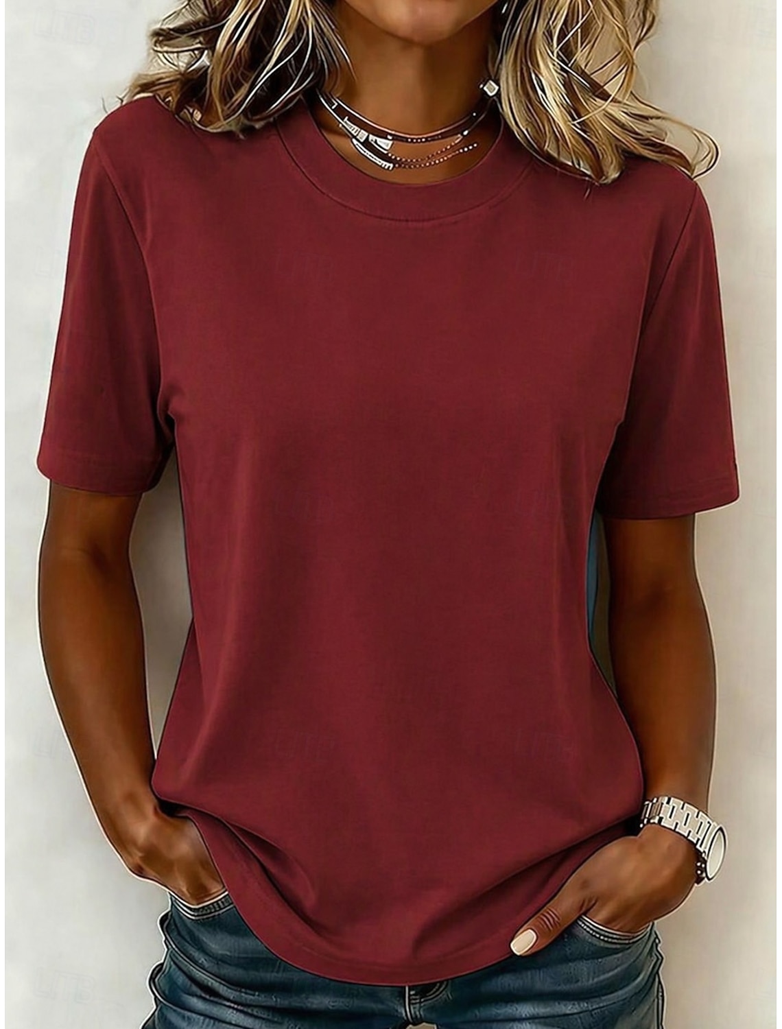 Women's 100% Cotton T-Shirts - Quality Basic Short Sleeve V Neck Tee