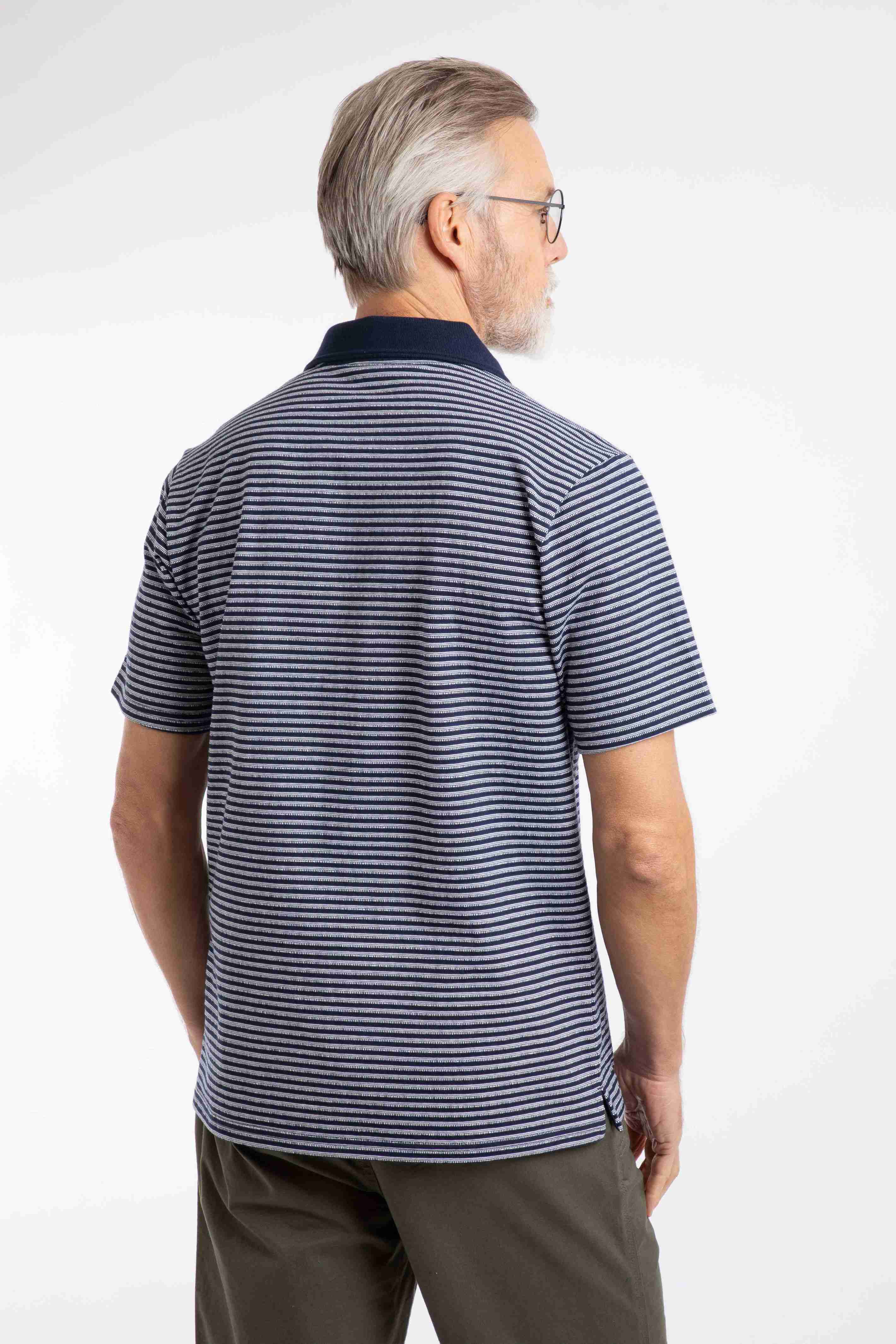 Virgil Striped Polo Shirt Navy