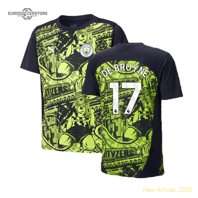 Gentle Kids Man City De Bruyne Jersey 2024-2025 Stretchy