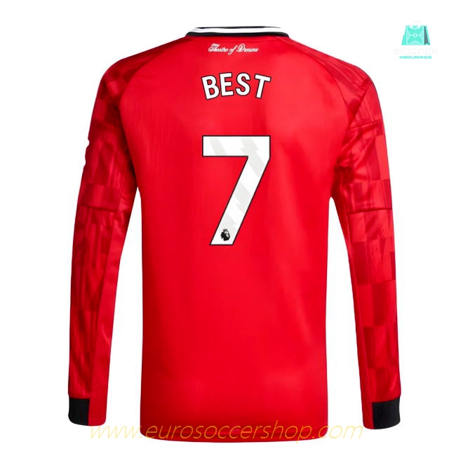 2025-2026 Man Utd Long Sleeve Home Shirt (Kids) (Best 7)