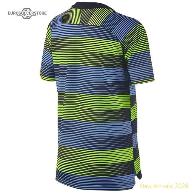 Pre-Match Training Kit Volt-blue 2018-2019 Man City Nike