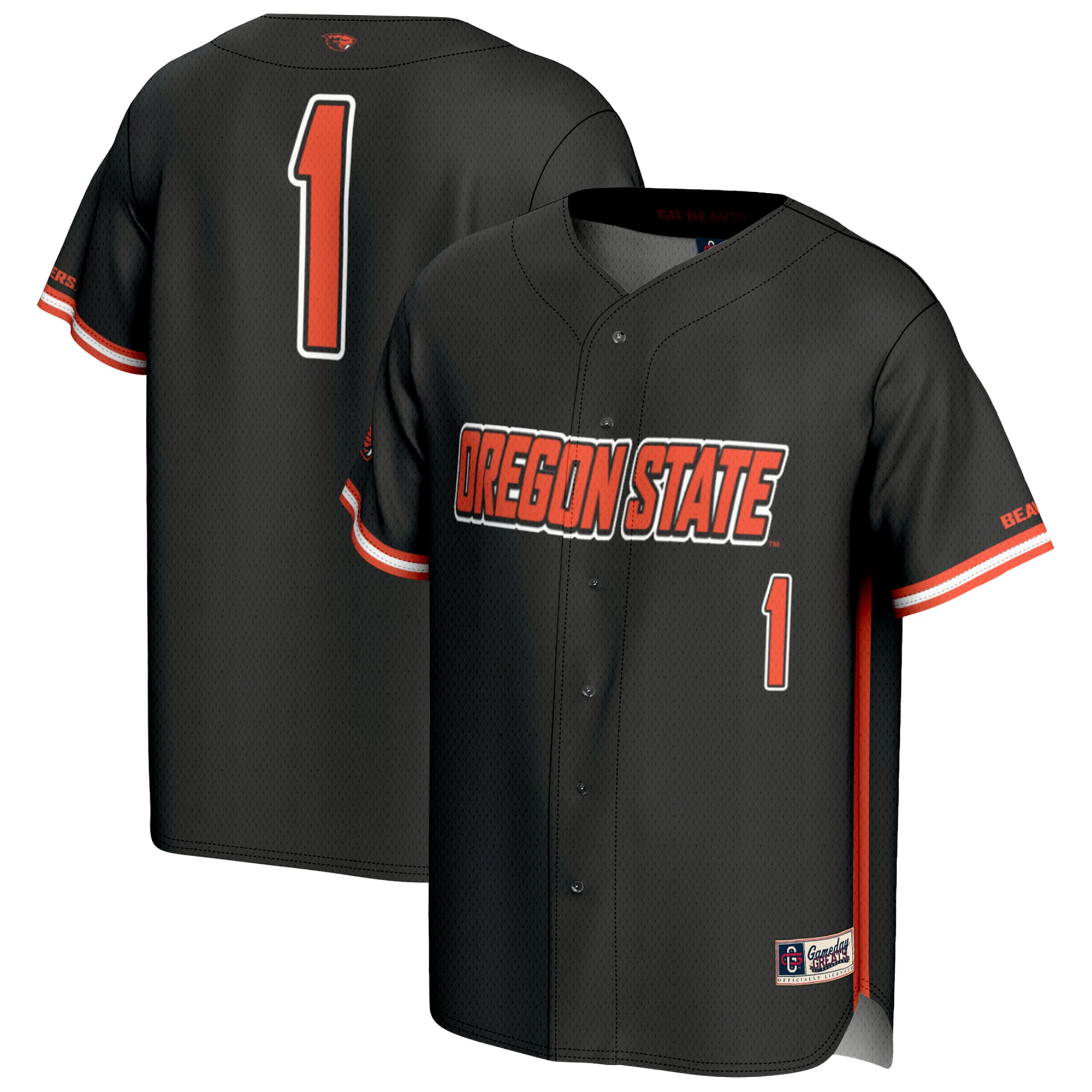 #1 Oregon State Beavers GameDay Greats Youth Lightweight Baseball Fashion Jersey - Black