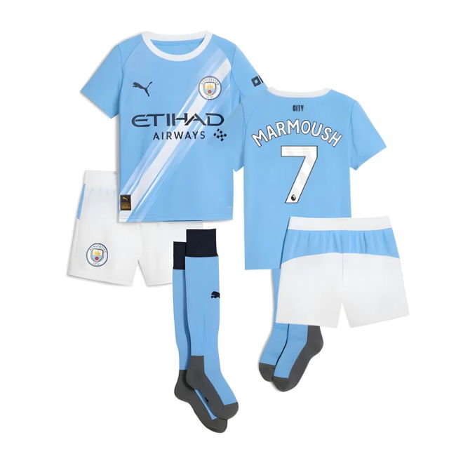 Retro 2025-2026 Man City Home Heritage Jersey (Marmoush 7)