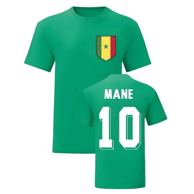 Premium-Quality Sadio Mane Senegal National Hero Tee (Green)