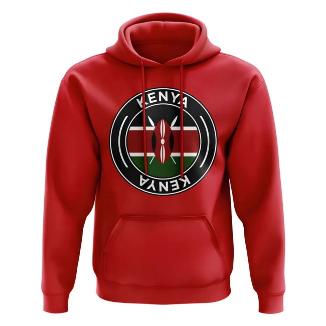 Elite Kenya Football Badge Hoodie (Red) Premium-Quality