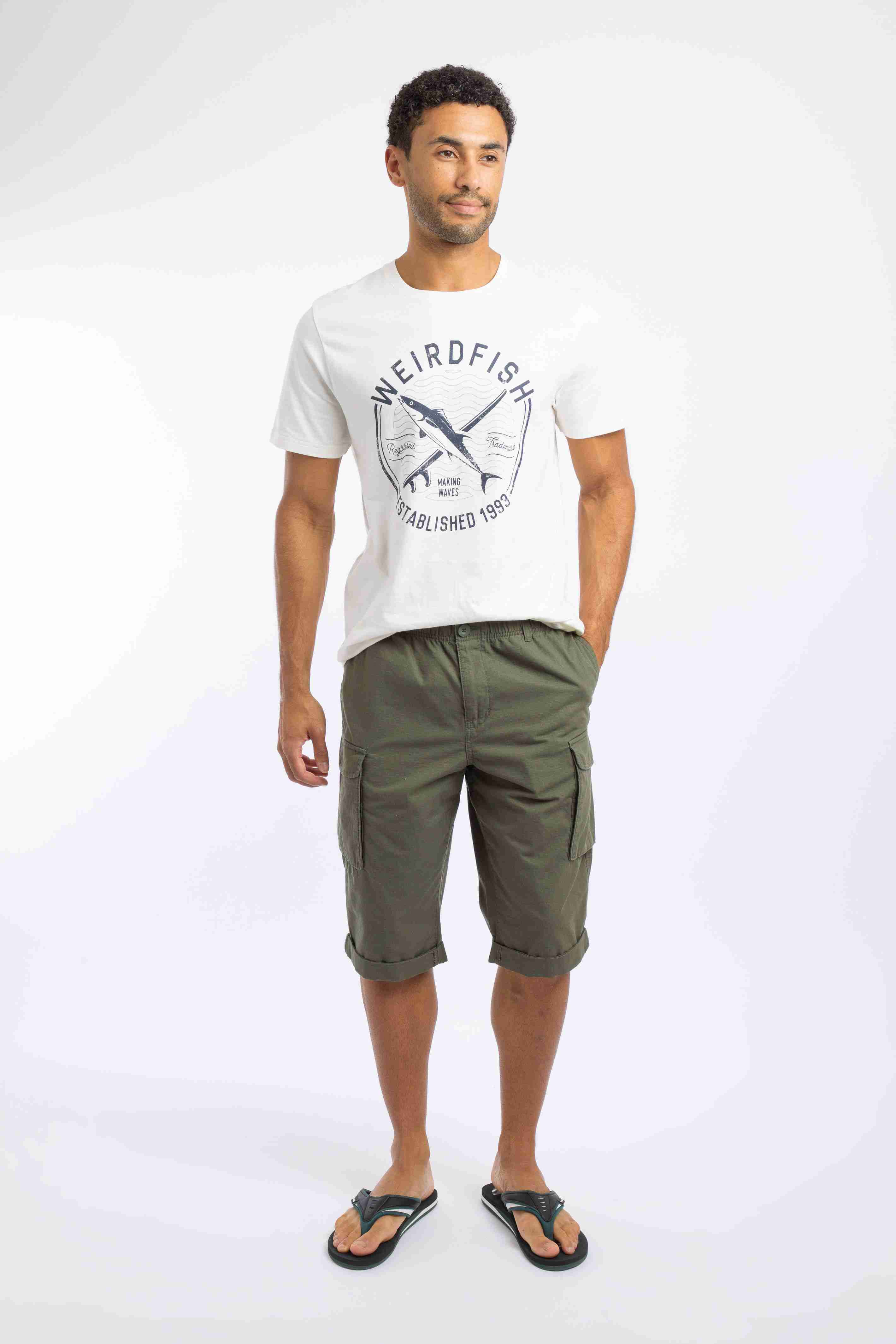 Summersville 3/4 Length Ripstop Cargo Shorts Basil
