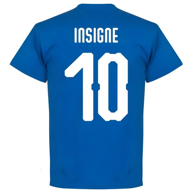 Italy Insigne 10 Team T-Shirt - Royal Premium Euro Authentic