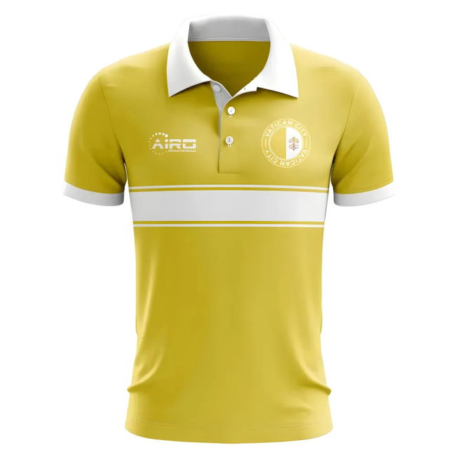 Player Vatican City Concept Stripe Polo Shirt (Yellow) Quality