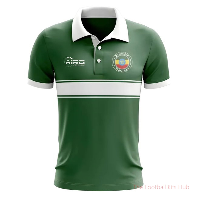 Ethiopia Concept Stripe Polo Shirt (Green)