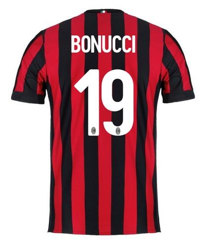 AC Milan Home 201718 bonucci 19 Shirt - Official Replica 9819