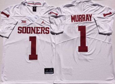 Men's OU OK White 2024 away jersey Kyler Murray #1 authentic Jersey