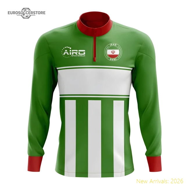 Iran Concept Football Half Zip Midlayer Top (green-white) Shirt