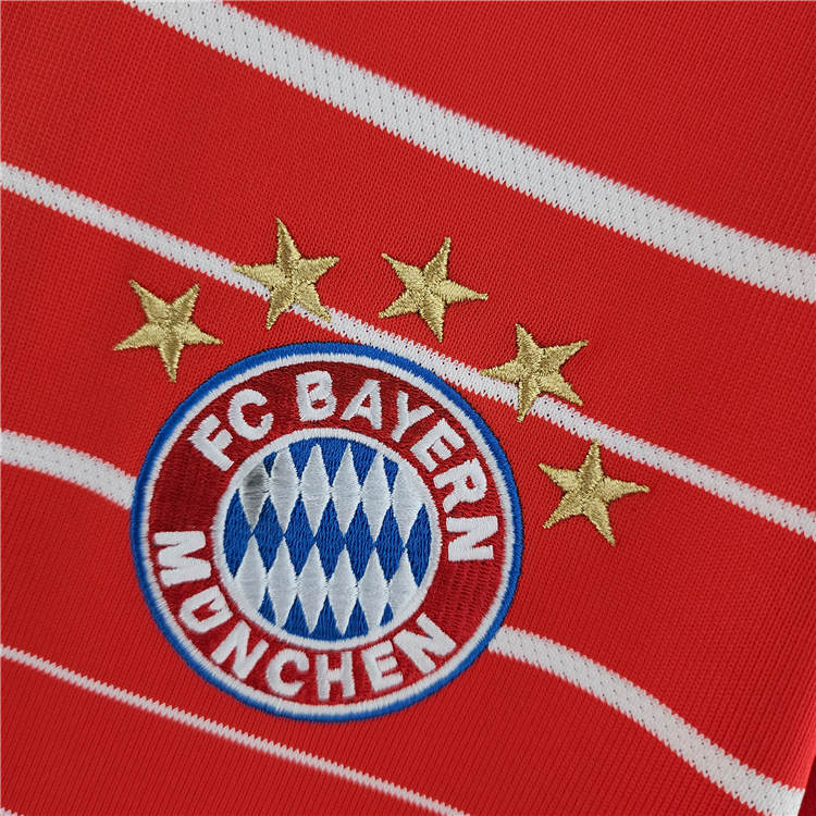 Moisture Wicking Bayern Munich 2223 Home Red Soccer Jersey Football