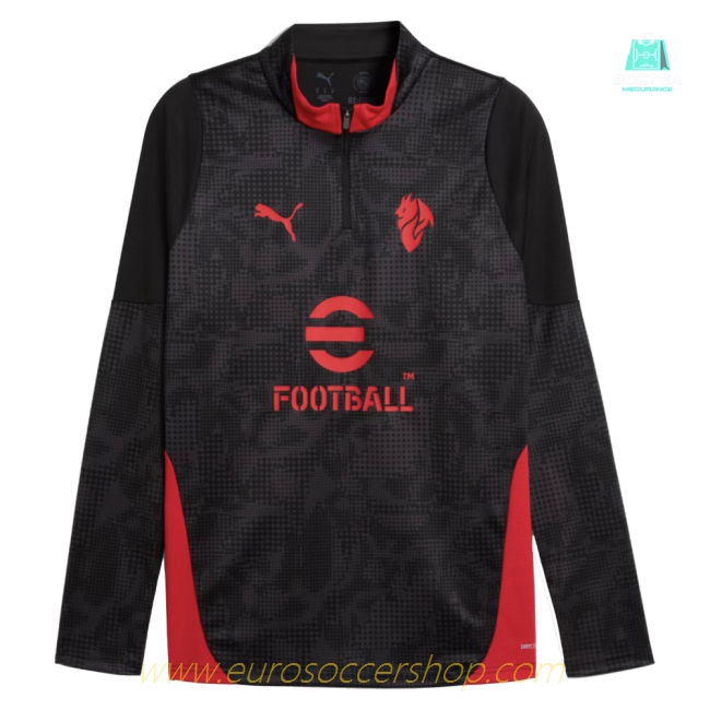 2025-2026 AC Milan Training 1/4 Zip Top (Black)