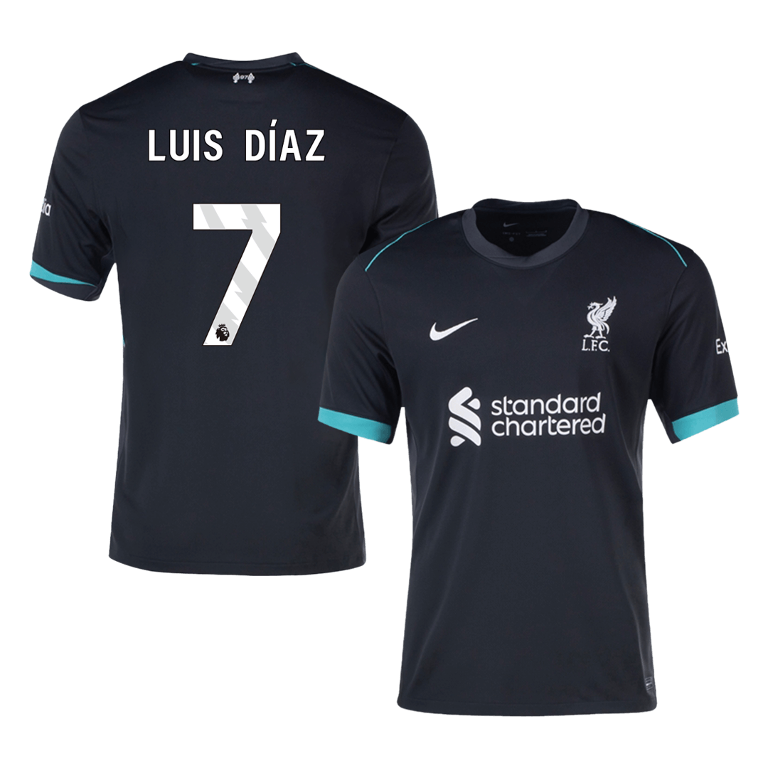 Luis D¨ªaz #7 Liverpool Away  Soccer Jersey 2024/25 Authentic Kit