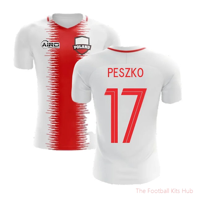 [LK] 2025/26 Poland Home Football Shirt (Peszko 17) - Kids