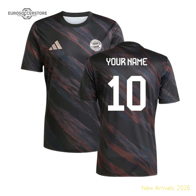 High-Quality 2025-2026 Bayern Munich Pre-Match Shirt (Black) (Your