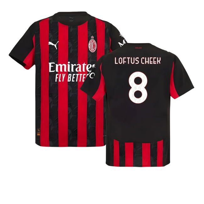 2025-2026 AC Milan Authentic Home Shirt for (Unisex
