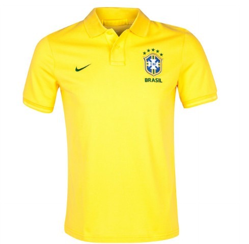 2013 Brazil Yellow Polo T-Shirt - Official Replica 4379