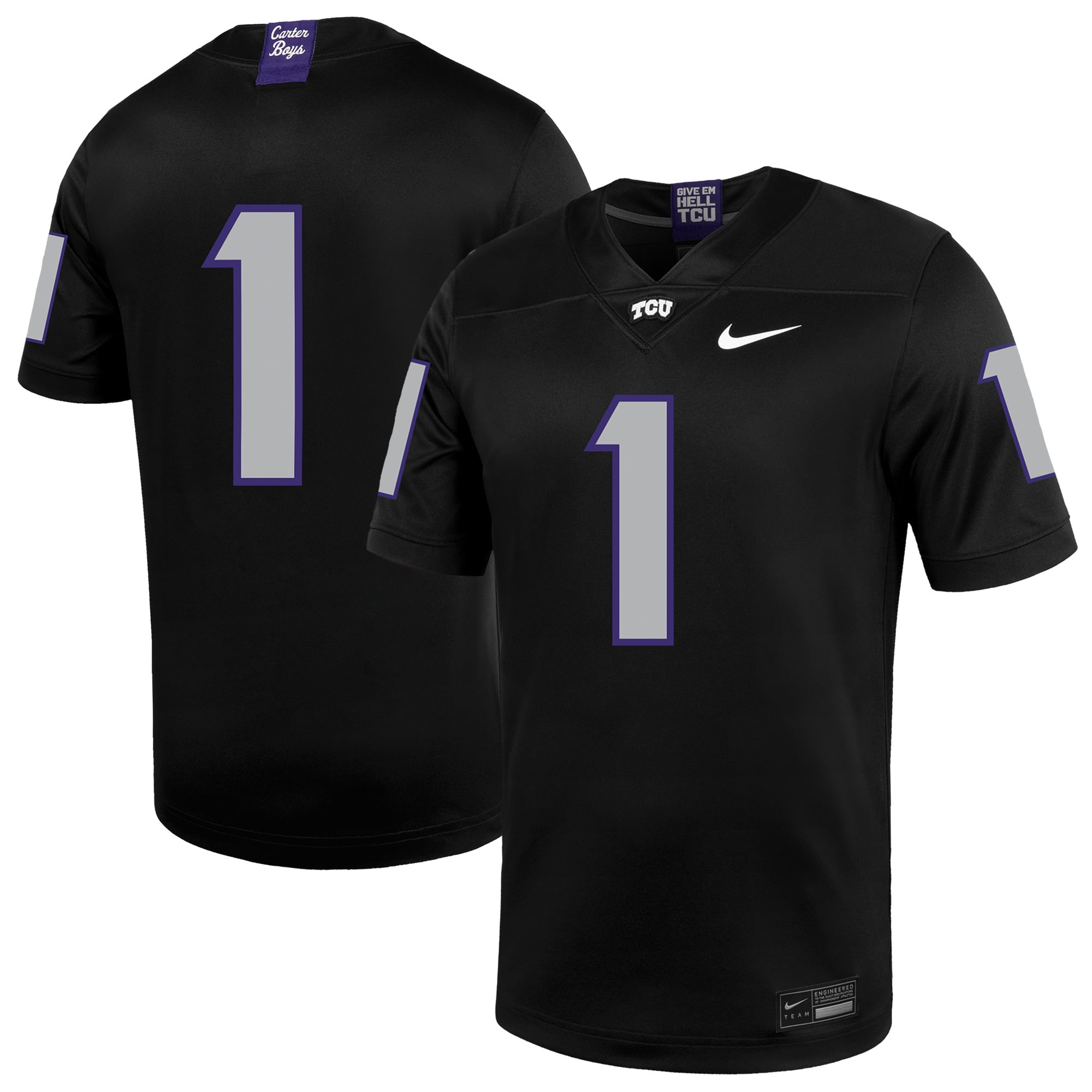 #1 TCU Horned Frogs Nike Untouchable Football Jersey - C Black