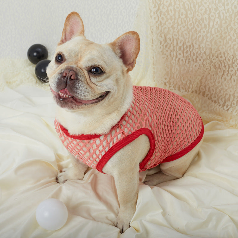 French Bulldog French Bulldog Summer Clothes – Thin Hollow Mesh Vest