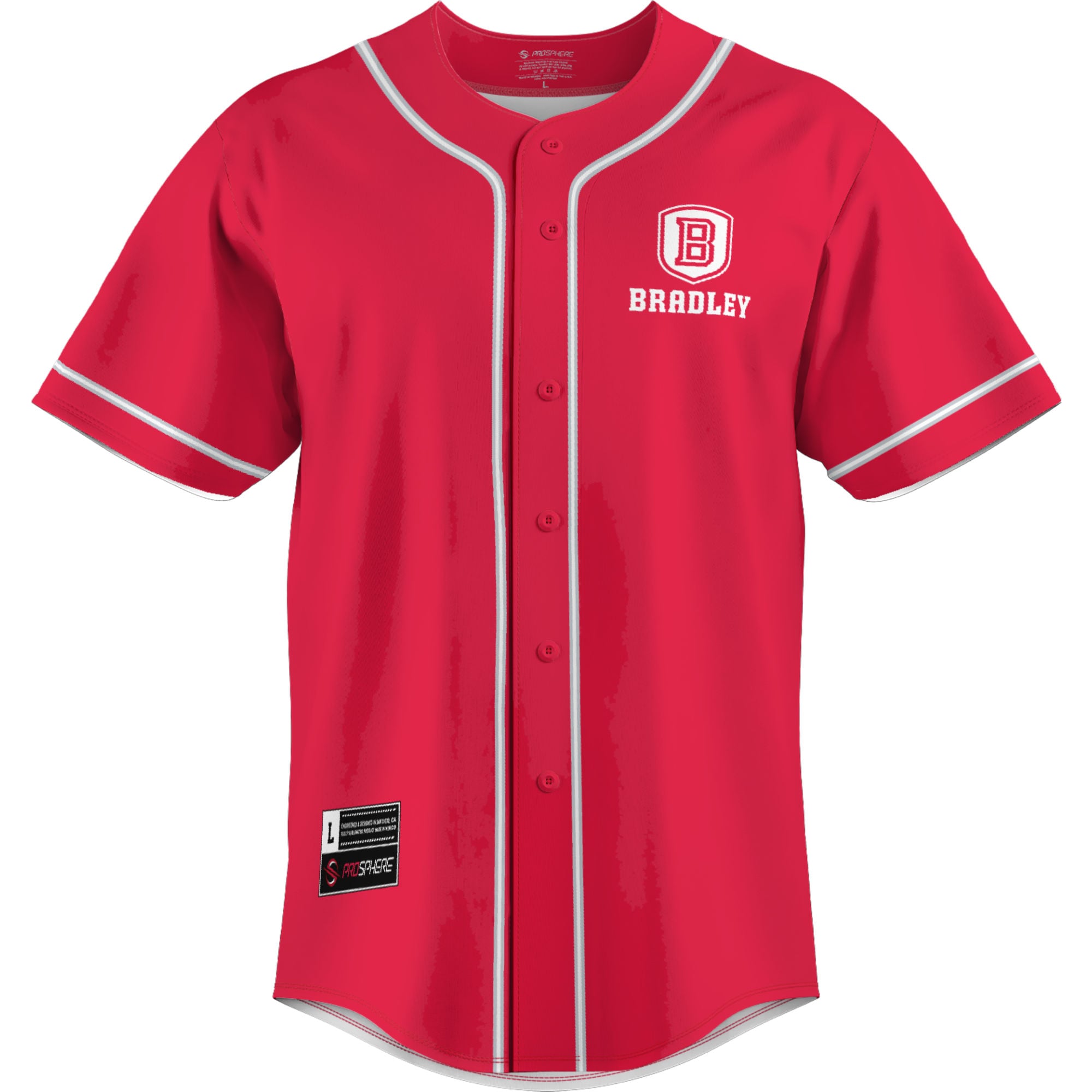 [DDG] Bradley Braves GameDay Greats Lightweight Baseball Jersey - Red