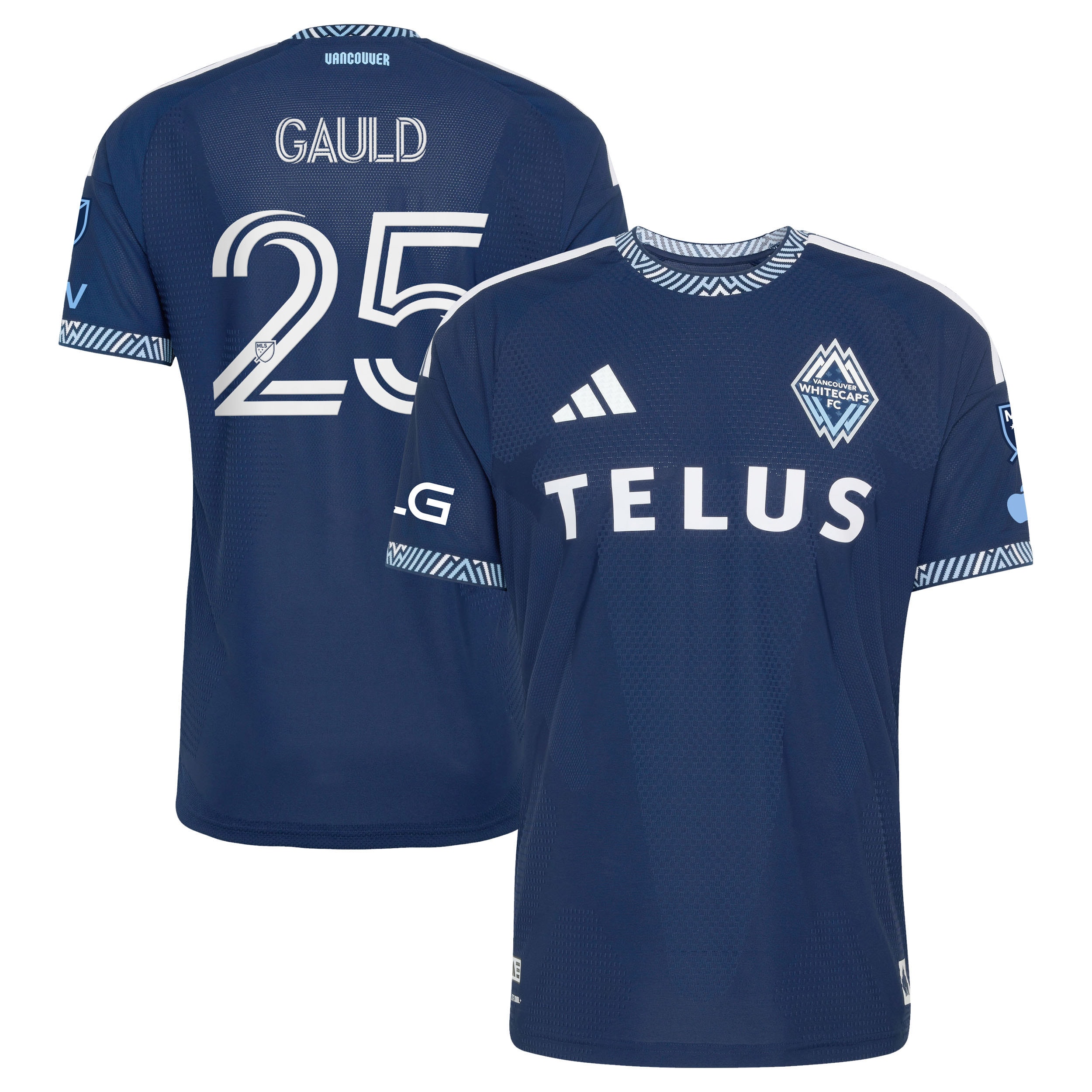 [SJH] Women's Ryan Gauld Vancouver Whitecaps FC 2026 The Coastal Jersey On-Field Authentic Patch Jersey - Deep Sea Blue