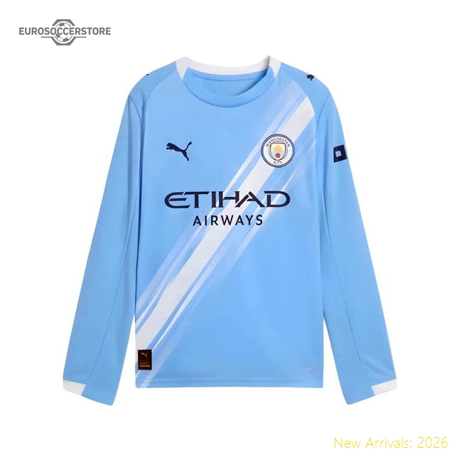 2025-2026 City Man Long Sleeve Home Jersey (Kids) Match Replica