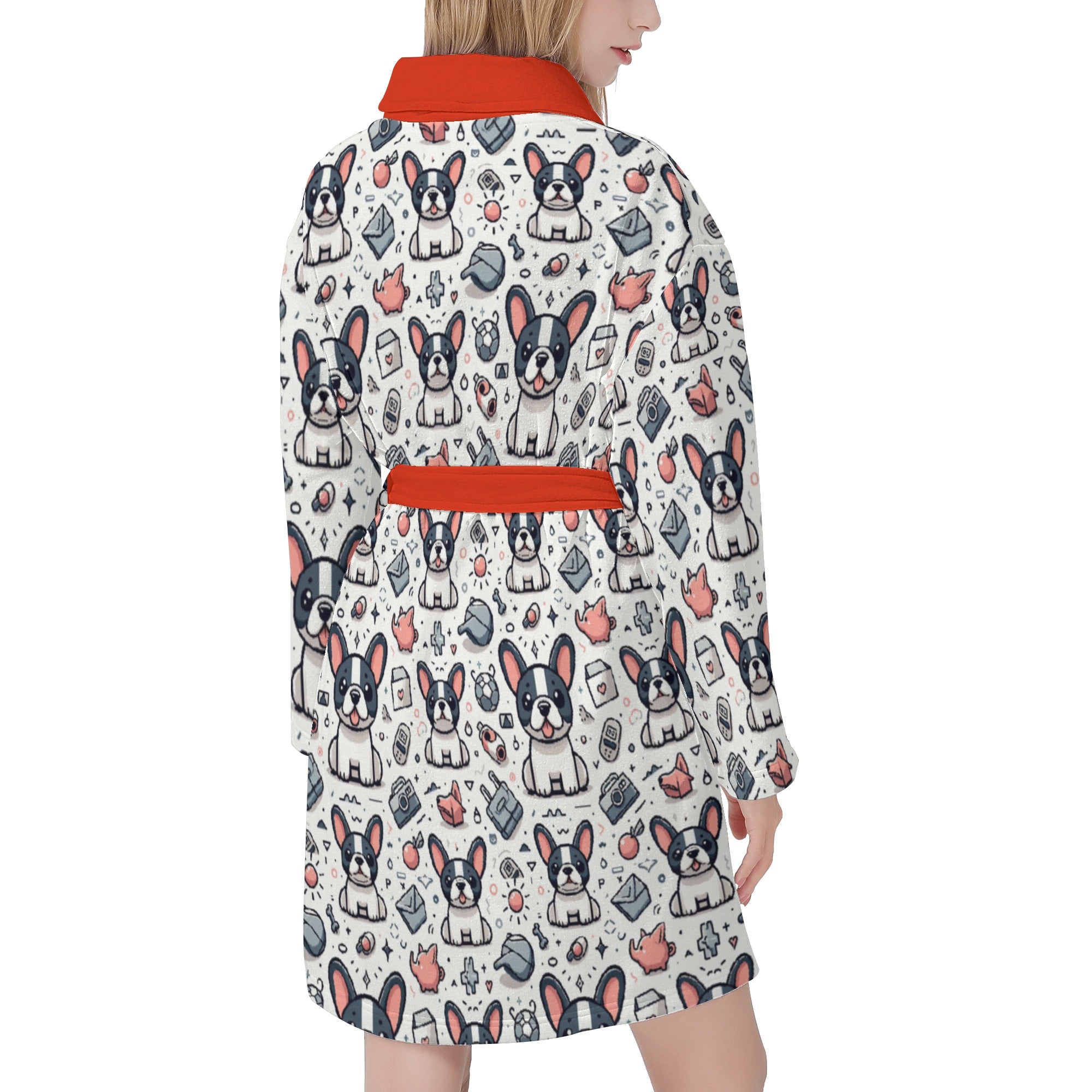 French Bulldog Lover Stella Women Bathrobe Stylish Daily Item