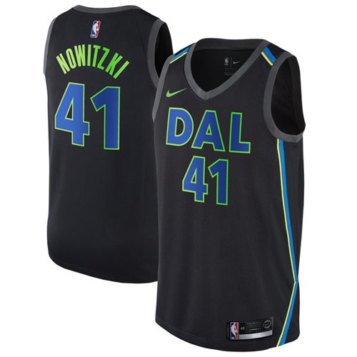 Black Nike Dallas Mavericks #41 Mavericks Jersey - Polyester