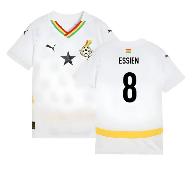 Premium-Quality 2024-2025 Ghana Home Shirt (Kids) (Essien 8)