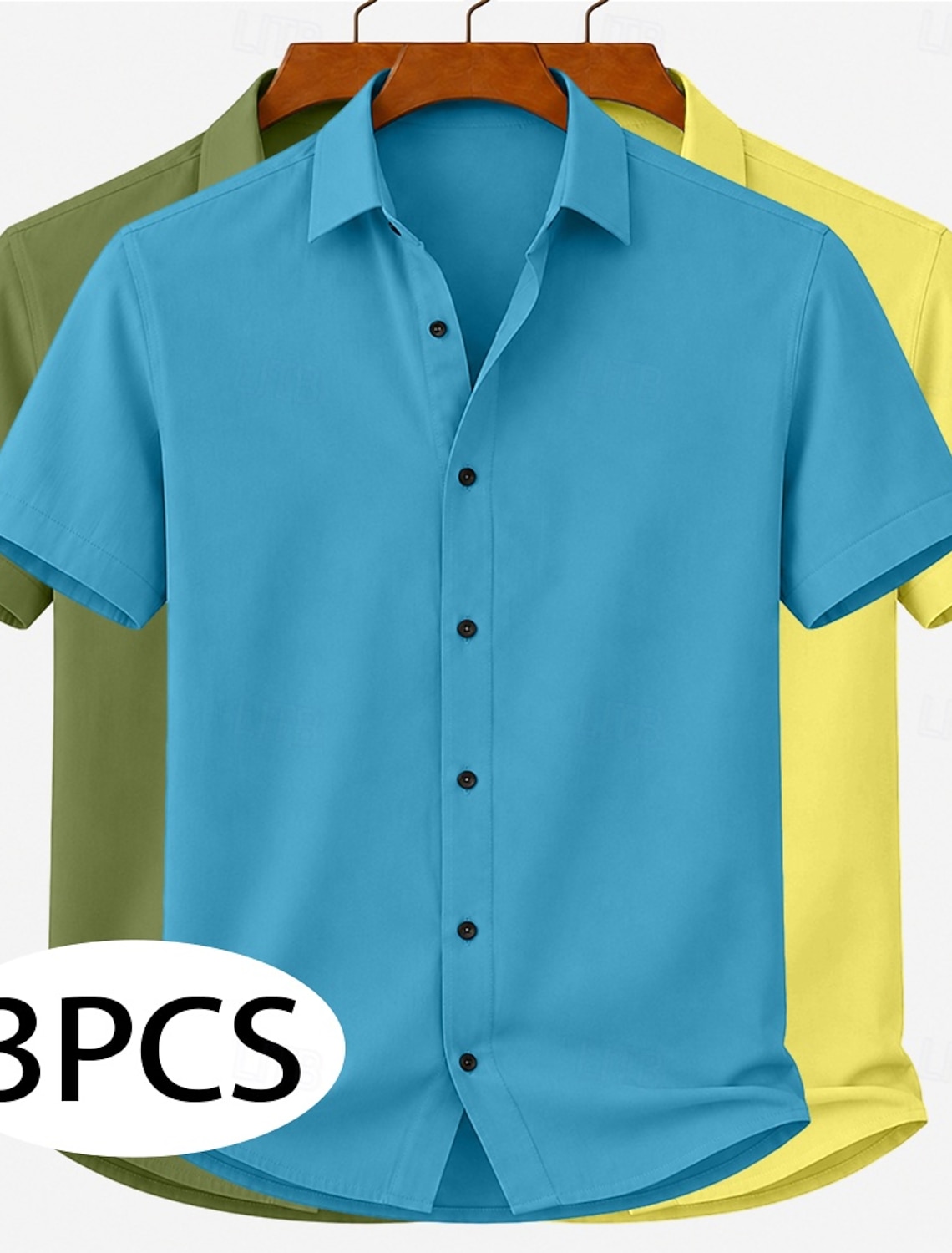 Men Shirt Casual Shirt Button Up Shirt White+Pink+Light Blue Light BLue+Green+Black BLue+Red+Black Yellow+Pink+Black Green+Gray+Black Short Sleeve Plain Shirt Collar Casual Daily Plain Clothing