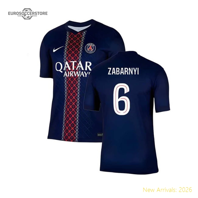 Performance 2025-2026 Psg Paris Saint Germain Home Shirt (Zabarnyi 6)
