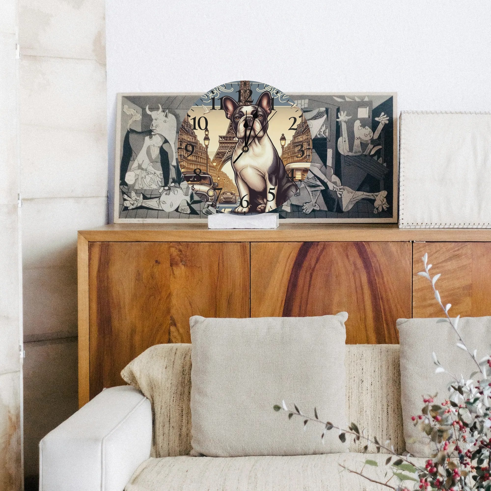 French Bulldog Bandit Frameless Wall Clock Comfy Pet Product