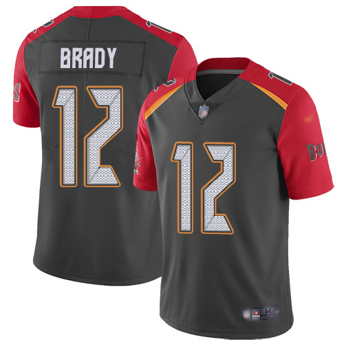 Official NFL Tampa Bay Buccaneers #12 Tom Brady Gray Limited Jersey