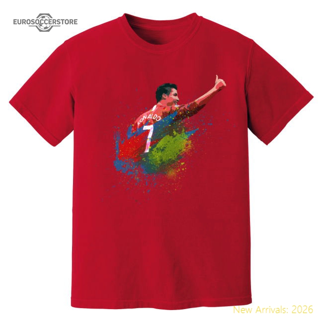 High-Quality Cristiano Ronaldo Man United Art T-Shirt Red