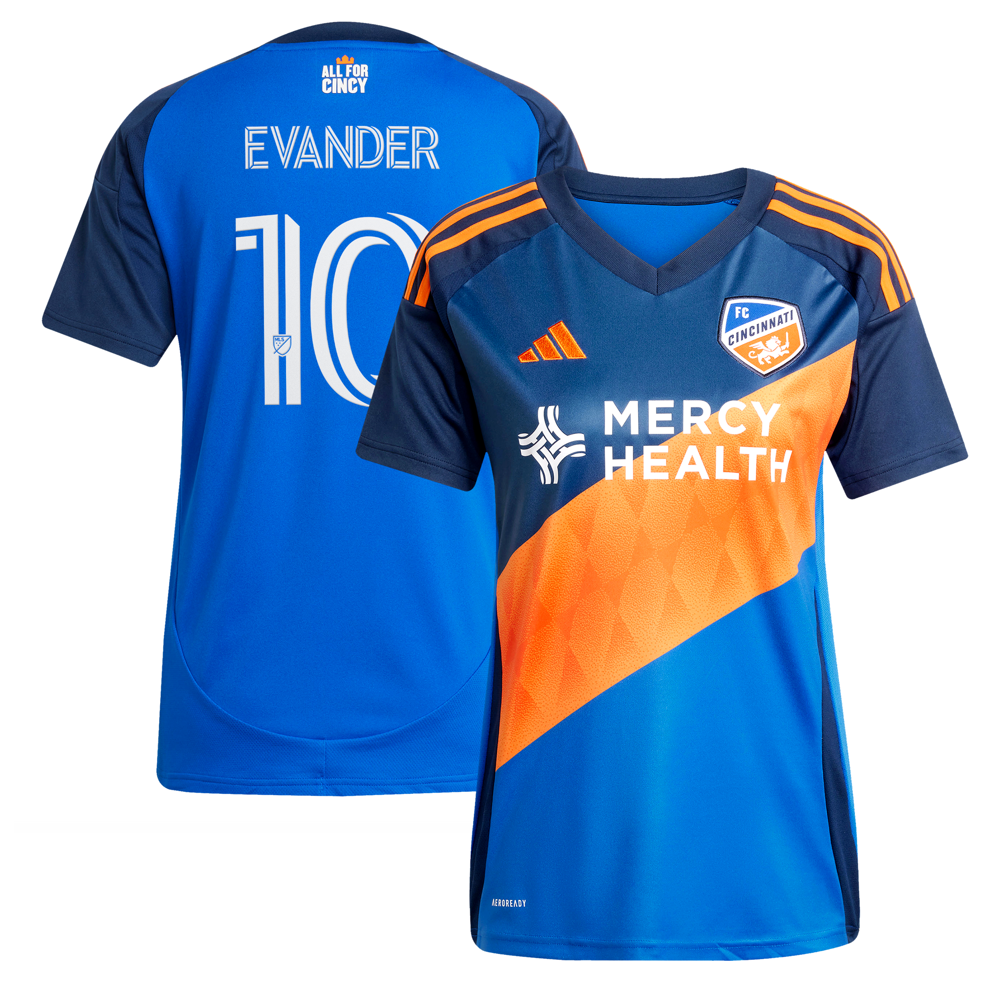 [SJH] Evander da Silva Ferreira FC Cincinnati Women's 2025 Orange and Blue Legacy Kit Replica Jersey - Blue