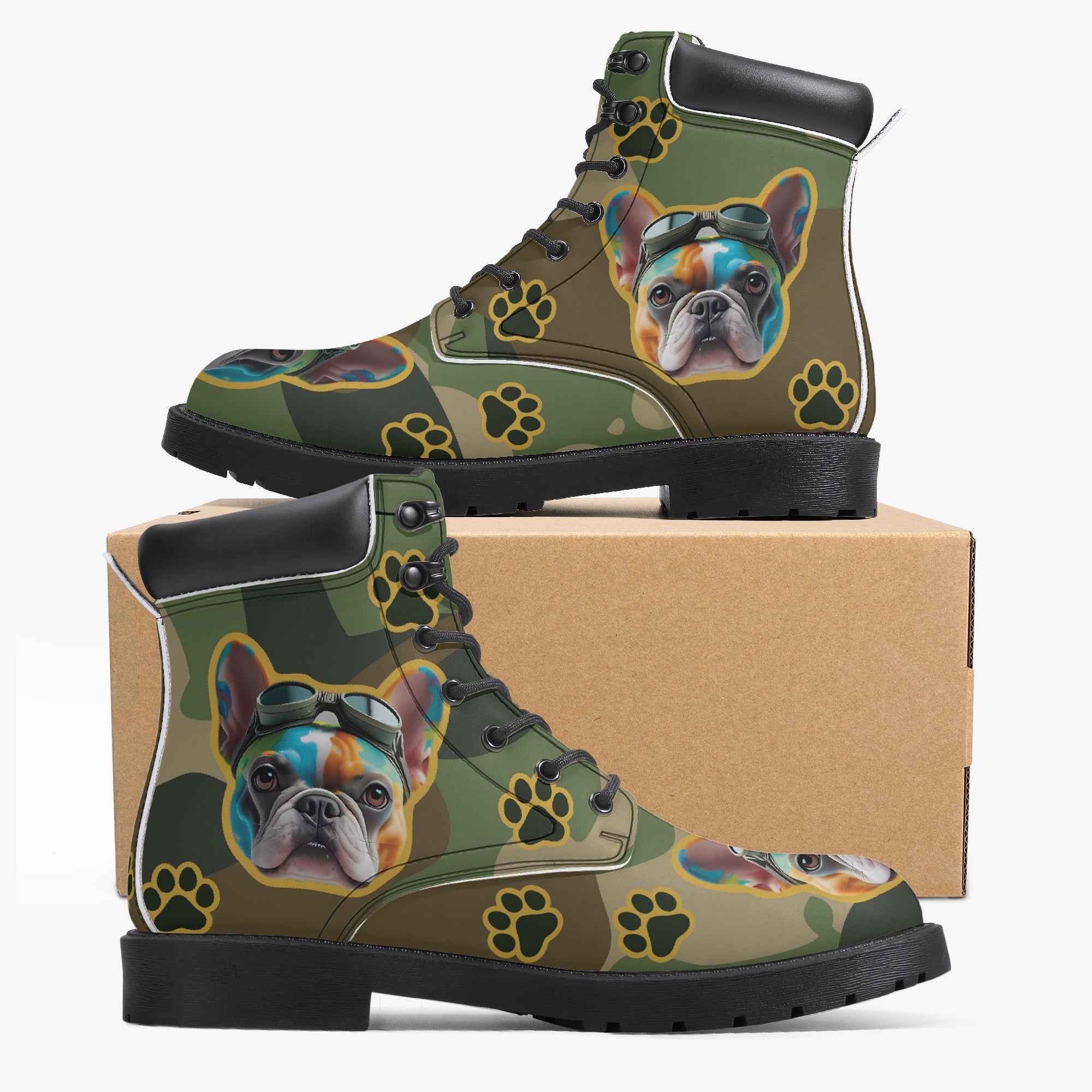 French Bulldog Lover Florenz Casual Leather Boot Frenchie Fan Item