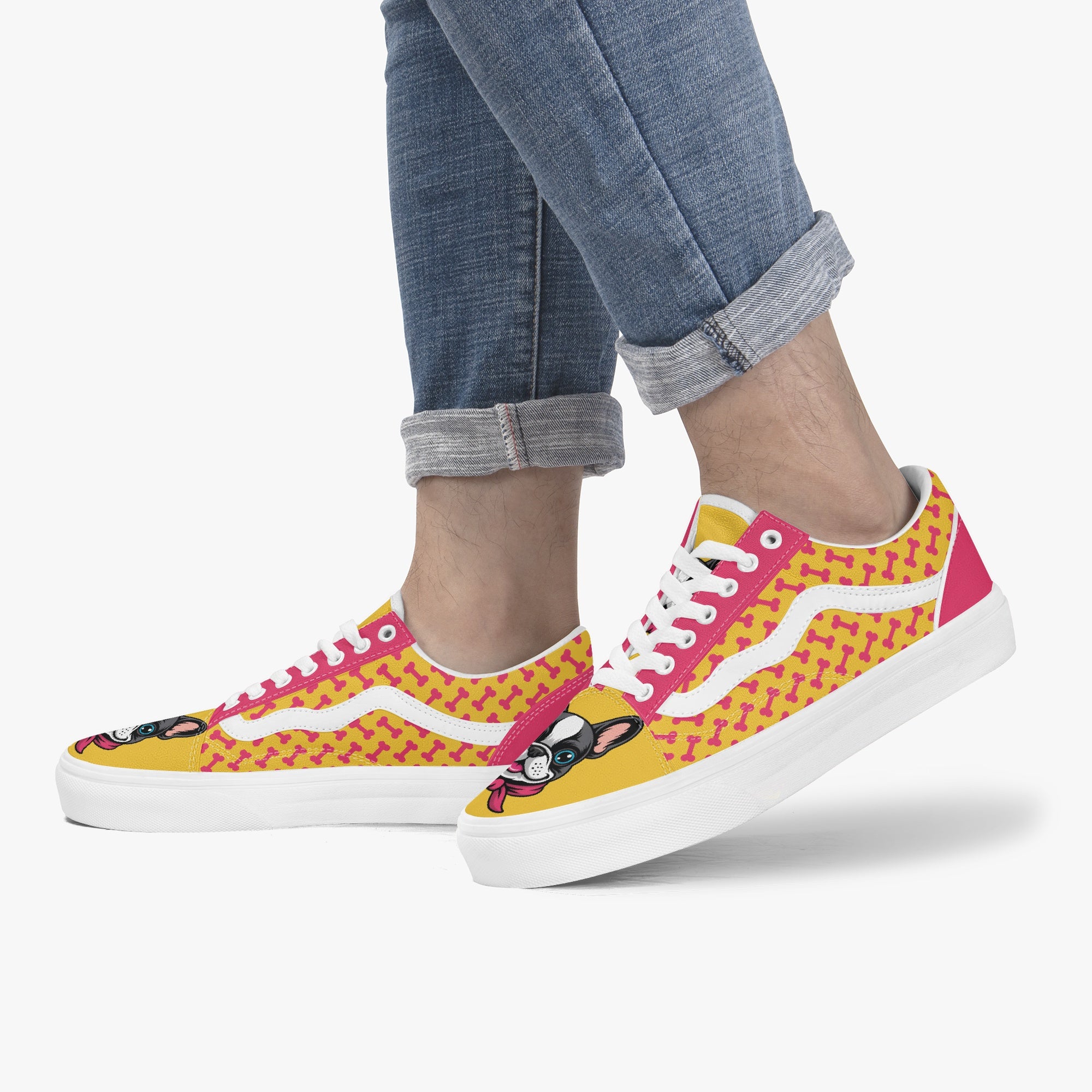 Barkley - Frenchie Lover Trendy Low-top Canvas Sneakers Everyday Use