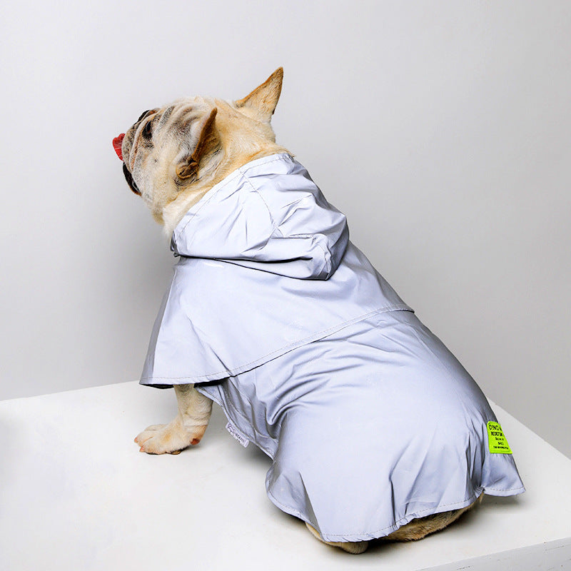 Culture-Inspired Reflective Frenchie Raincoat (wj10) for Casual Outings
