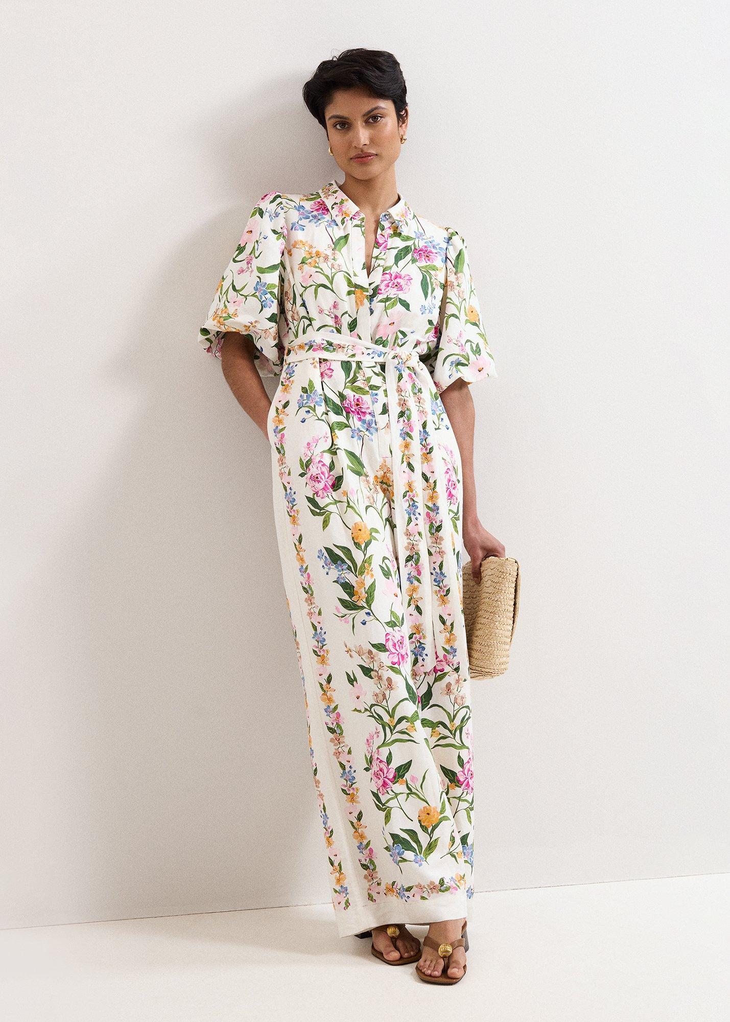Petite Camilla Floral Tie Waist Jumpsuit