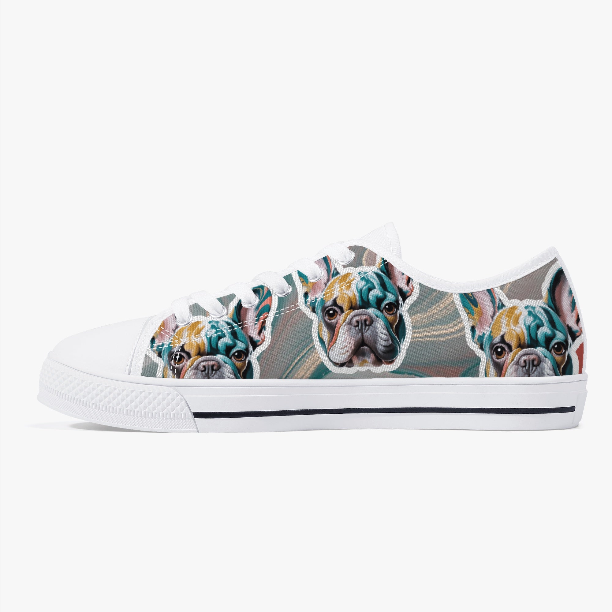 Classic Low-top Canvas Shoes Frenchie Themed Wear | Premium Quality