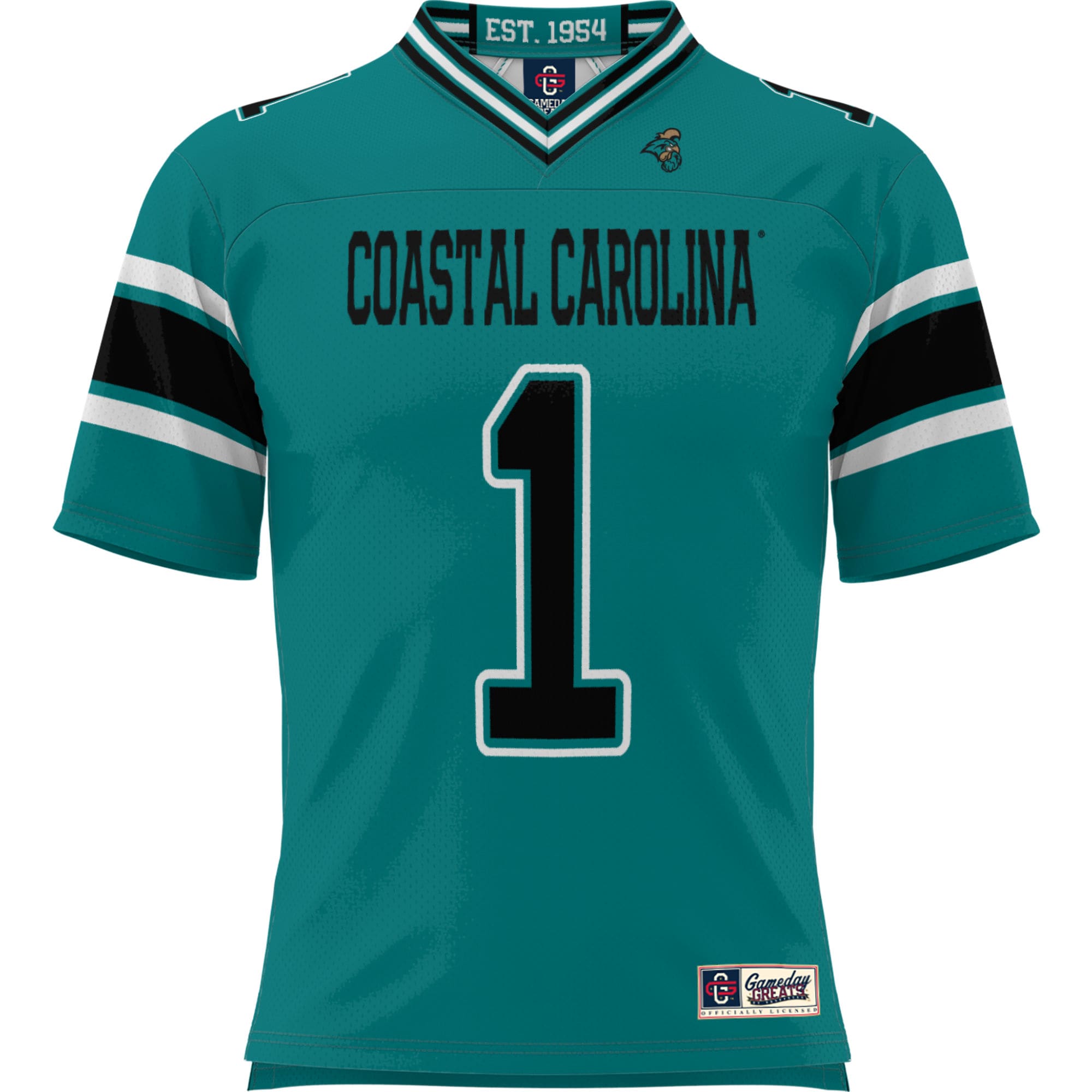 #1 Coastal Carolina Chanticleers GameDay Greats Youth Football Jersey - Teal