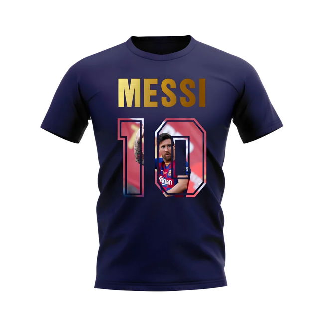 Lionel Messi Name And Number Barcelona official style T-Shirt (Unisex