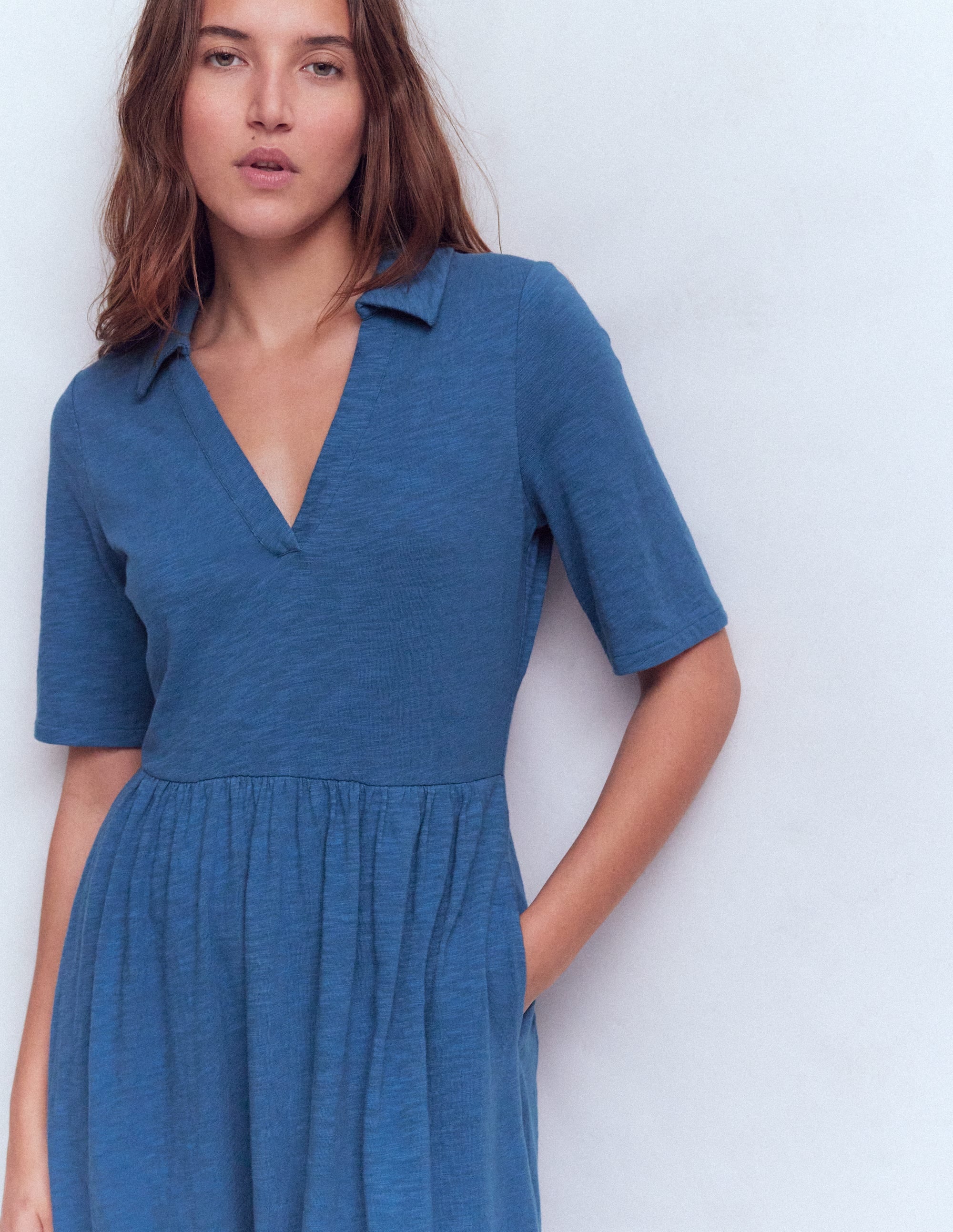 Aria Collared Jersey Dress