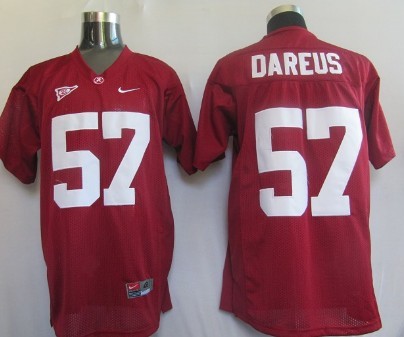 Men's Bama Crimson Tide Red 2024 game jersey Dareus Red #57 away