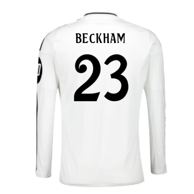 Top-Quality 2024-2025 Real Madrid Long Sleeve Home Shirt (Beckham 23)