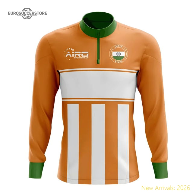 India Concept Football Half Zip Midlayer Top (Orange-White)