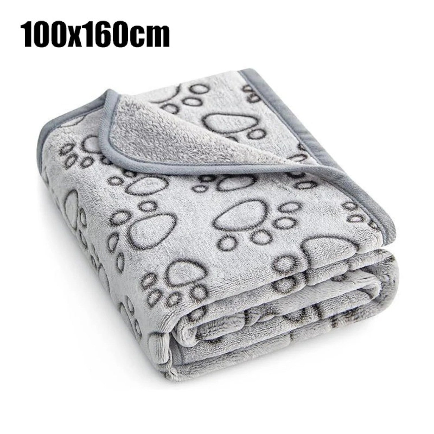 Blankie French Bulldog Blanket – Soft Fluffy Calming Washable Paw Print Dog Quilt